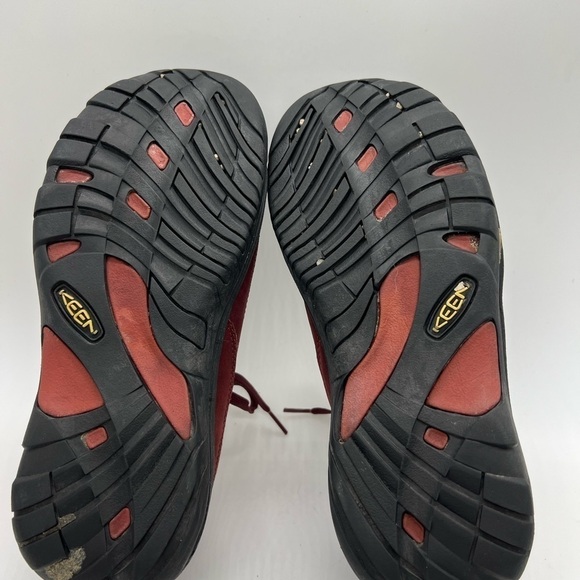 KEEN WOMENS RED/BURGUNDY WALKING AND HIKING LEATHER SHOES SIZE 9 - Picture 12 of 14